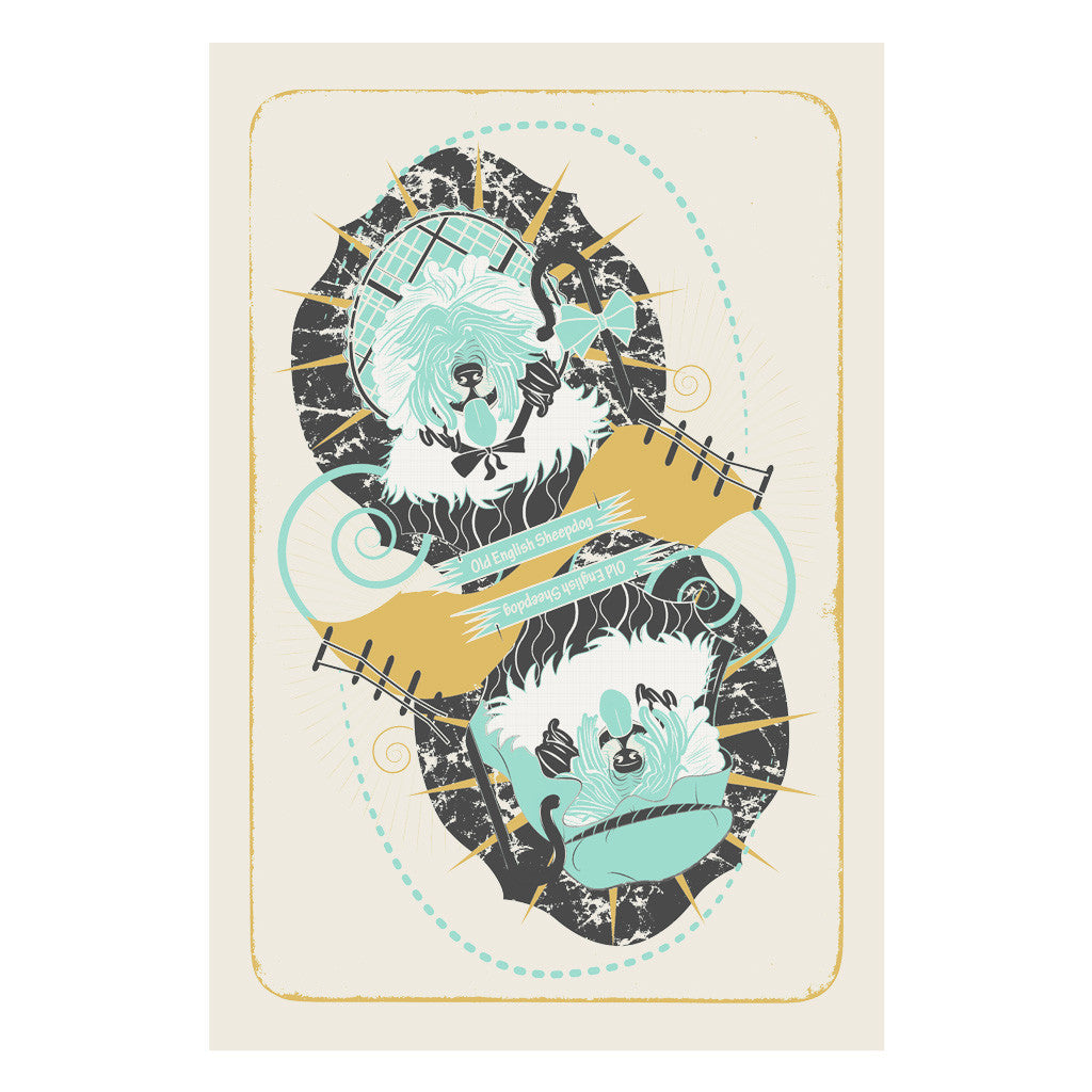 Old English Sheepdog Dog Breed Print